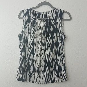 𝅺calvin klein PM Sleeveless blouse black white top